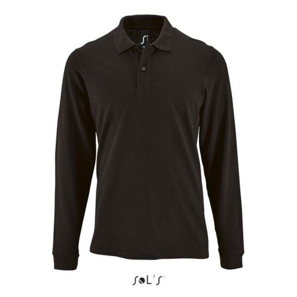 Лонгслів поло чоловічий SOL'S Perfect LSL men, 02087 - Чорний, M